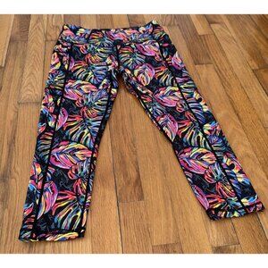 Constantly Varied Gear CVG Capri Leggings Monstera leaves Size Small